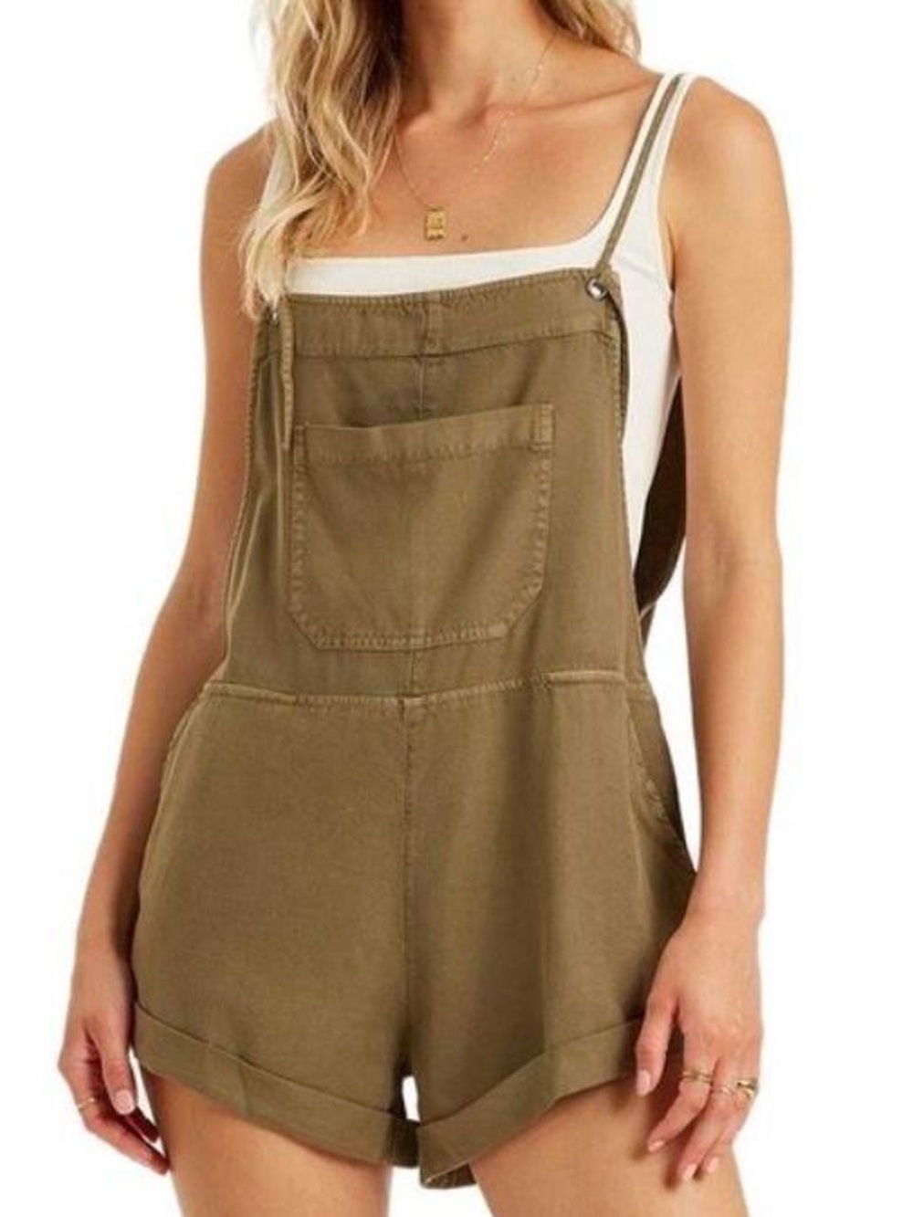 Billabong Women's Green and Brown Dungarees-overalls